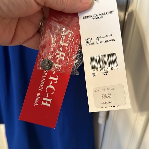 Rebecca Malone Woman top. New with tags. - Picture 5 of 8